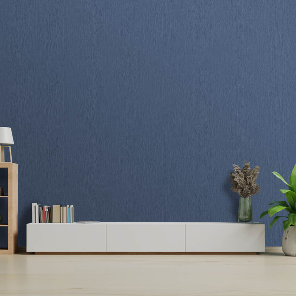 Debona Crystal Plain Wallpaper - Navy