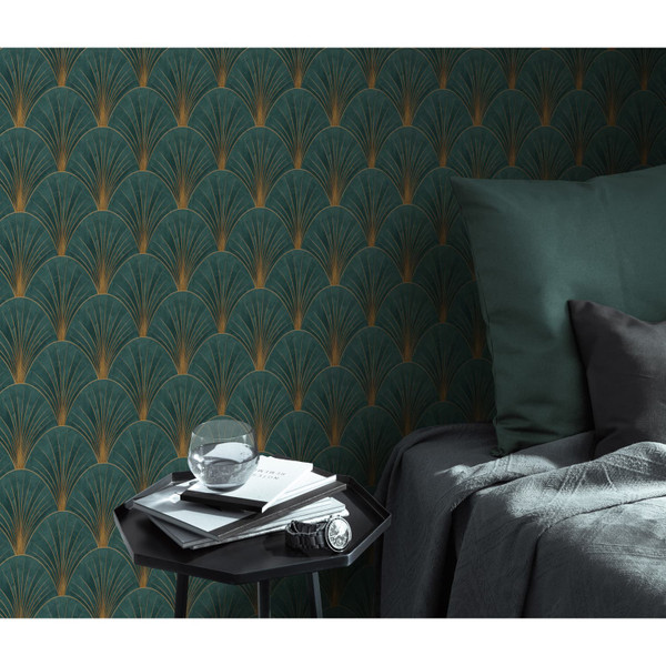 ELLE Avant Garde Wallpaper - Green & Gold