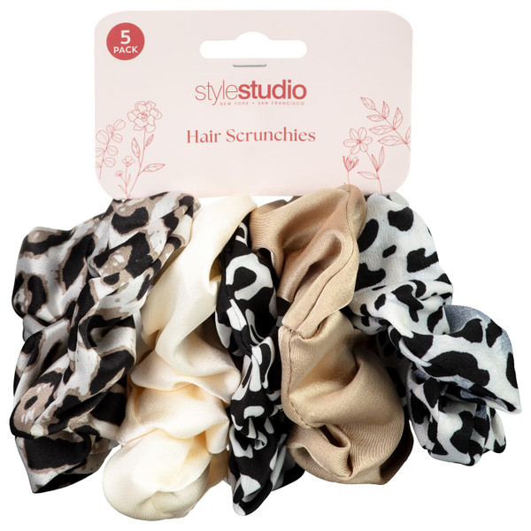 Style Studio Hair Scrunchies 5pk - Multicolour