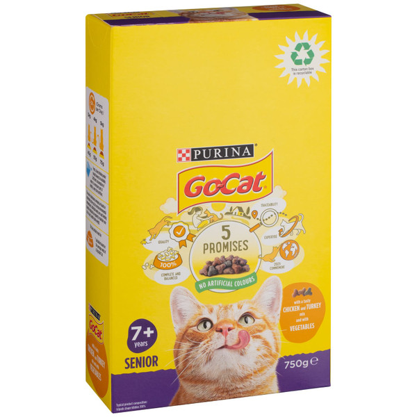 Purina Go-Cat Food - Chicken & Turkey 750g - Senior