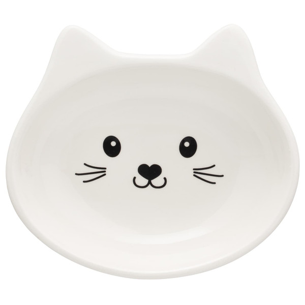Perfect Paws Ceramic Cat Bowls - White