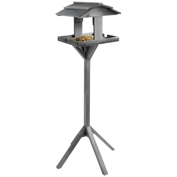 Wooden Bird Table - Grey