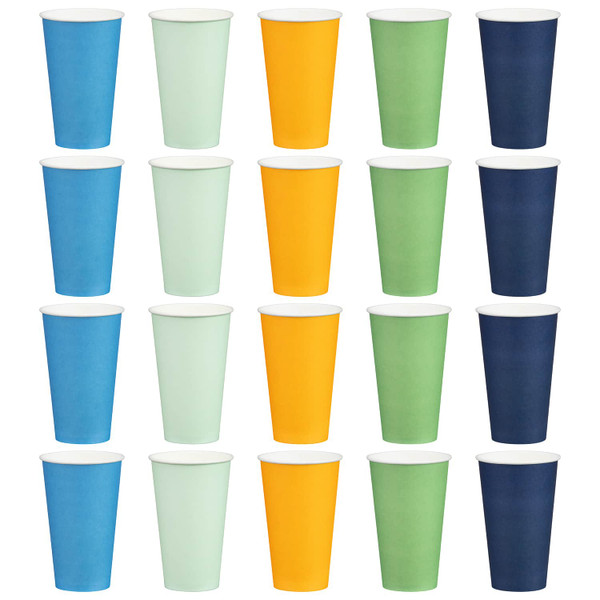 Coloured Paper Cups 20pk - Boys