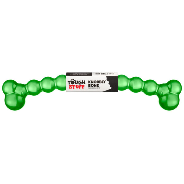 Tough Stuff Knobbly Bone Dog Toy - Green