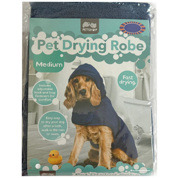 Medium Pet Drying Robe - Blue