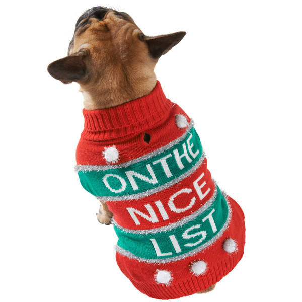 Large Christmas Pet Jumper - On the Nice List