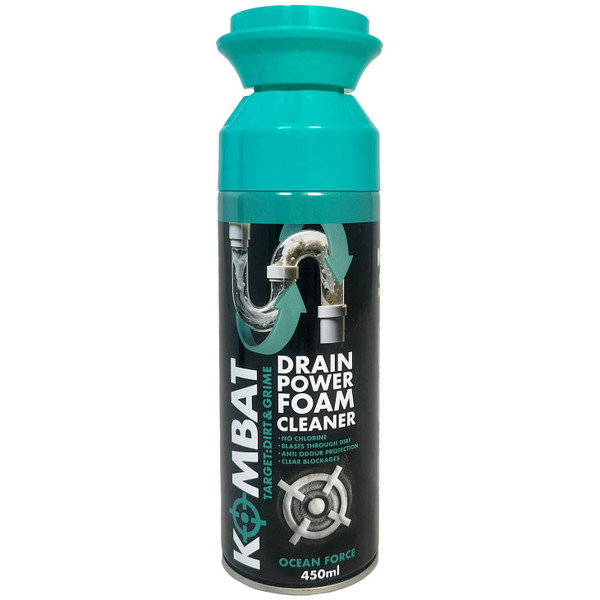 Kombat Drain Power Foam Cleaner 450ml - Ocean Force
