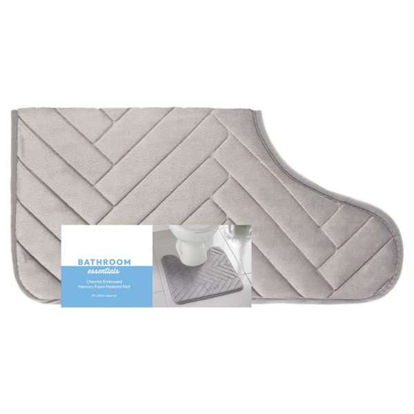 Bathroom Essentials Memory Foam Pedestal Mat - Grey