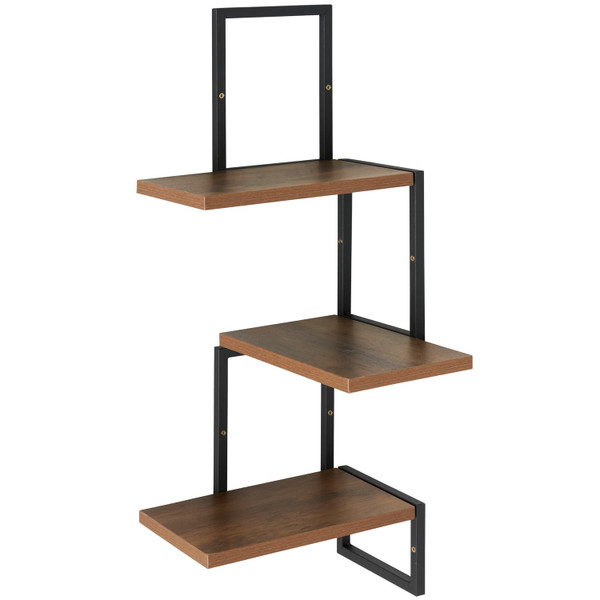 Tromso 3 Tier Corner Shelf - Brown