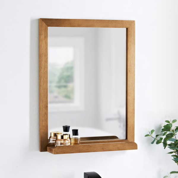 Bathroom Collection Wooden Mirror with Shelf