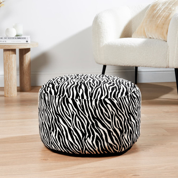 Home Collection Animal Print Inflatable Footstool - Zebra