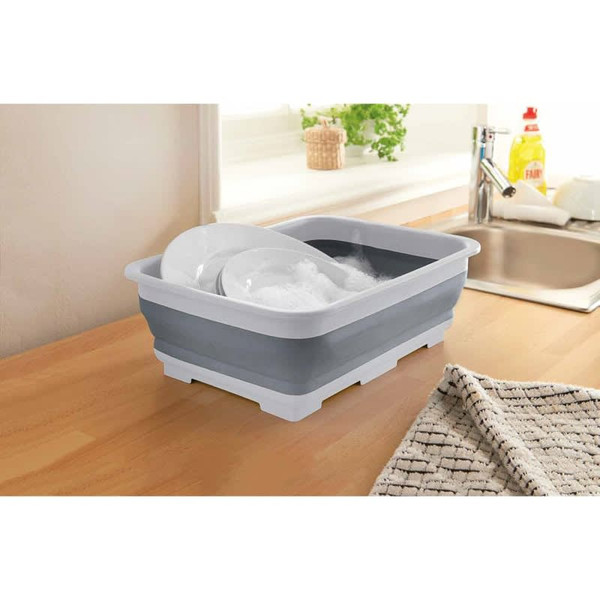 Addis Collapsible Washing Up Bowl - Grey & White