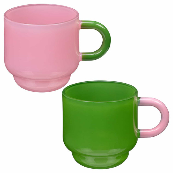 Dining Essentials Coloured Glass Mugs 2pk