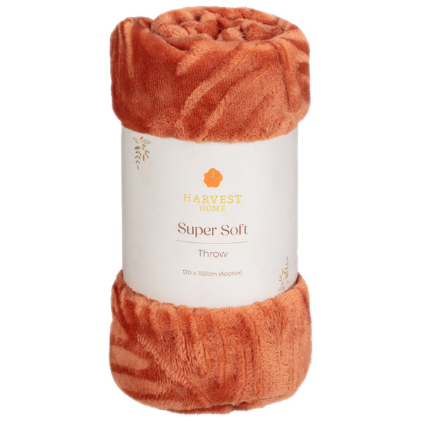 Carved Super Soft Throw - Rust