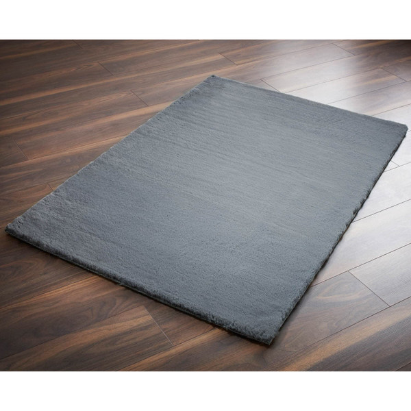Aspen Large Faux Fur Rug - Charcoal