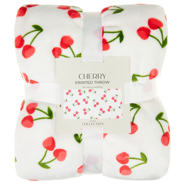 Home Collection Cherry Printed Throw