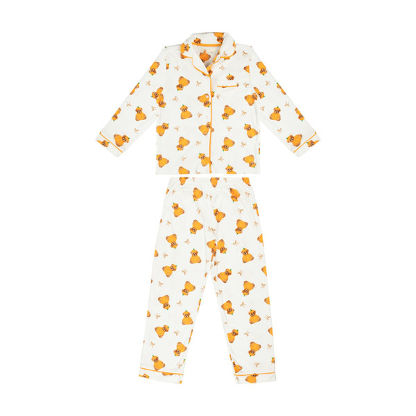 Kids' Teddy Pumpkin Fleece Pyjamas 7-12 Years