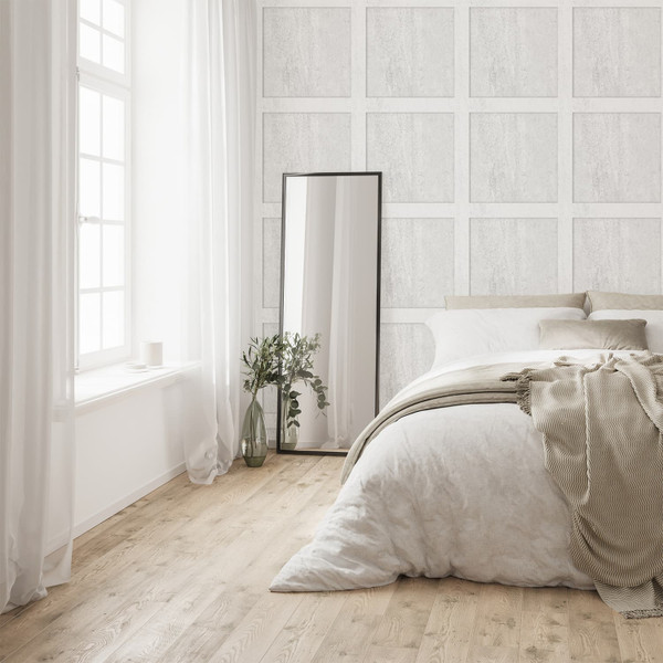 Fresco Glitz Panel Wallpaper - Grey