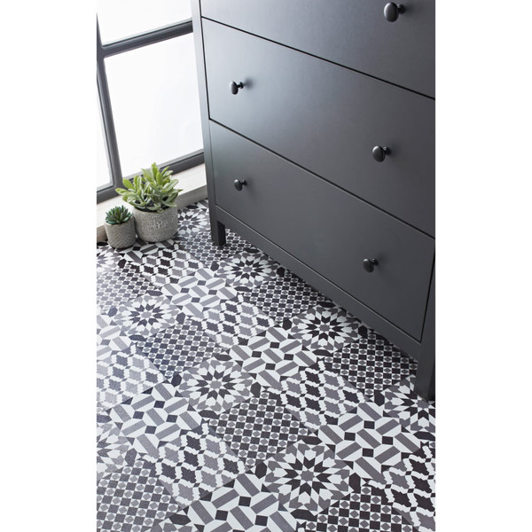 Self Adhesive Moroccan Mosaic Effect Vinyl Floor Tile 11pk