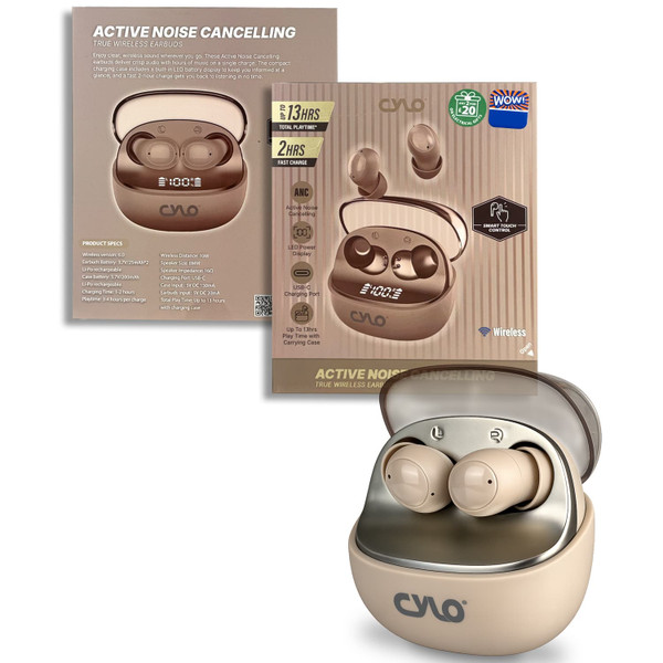 Cylo Active Noise Cancelling Earbuds - Champagne