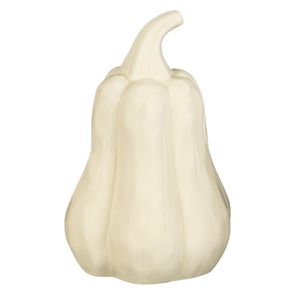 Glazed Ceramic Pumpkin Ornament - Cream Squash