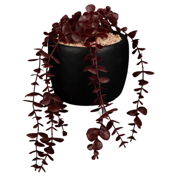 Stone Pot with Red Trailing Foliage