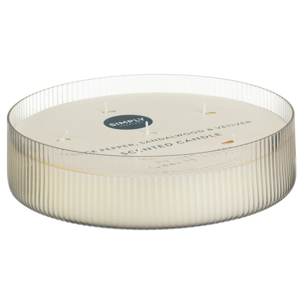 Simply Everyday 6 Wick Ribbed Scented Candle - Large