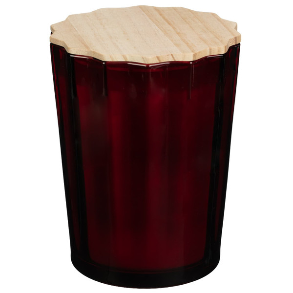 Large Ribbed Glass Scented Candle - Lipstick Rouge