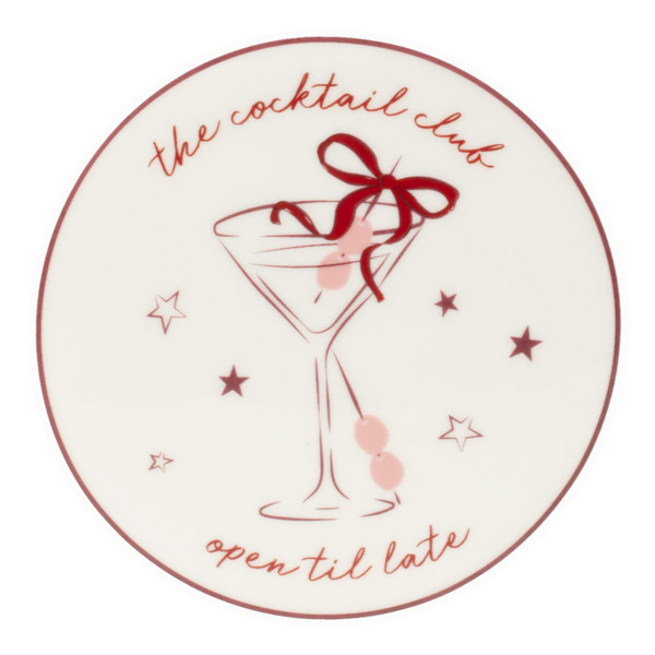 The Cocktail Club Ceramic Slogan Coaster - White