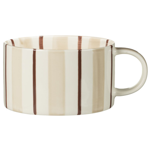 Striped Soup Mug - Brown