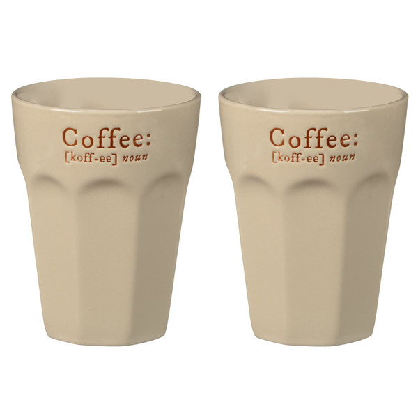 Coffee Slogan Handleless Mugs 2pk