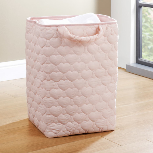 Laundry & Co Heart Quilted Laundry Bag - Pink