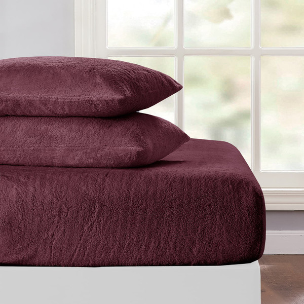 Simply Everyday Double Fitted Sheet - Burgundy
