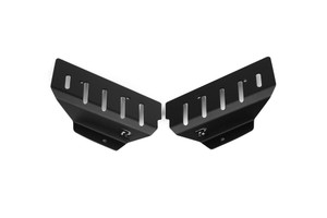 Rago Fabrication's A-pillar light mounts for the 24+ Toyota Land Cruiser against a plain white background. Rago Fabrication's A-pillar light mounts for the 24+ Toyota Land Cruiser against a plain white background.