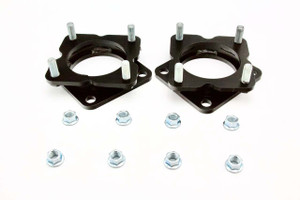 A spread out view of Elevate Suspension's LC250 2" front leveling spacer kit over a plain white background. A spread out view of Elevate Suspension's LC250 2" front leveling spacer kit over a plain white background.
