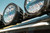 Close-up view of the front of Rigid's round lights mounted on Rago's LC250 roof rack. Close-up view of the front of Rigid's round lights mounted on Rago's LC250 roof rack.
