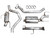 AWE Land Cruiser 250 cat-back exhaust system components and hardware layout