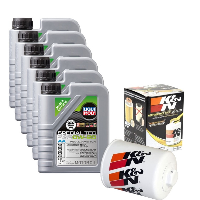 An all-included oil change kit with everything you need to change the oil in your 24+ Toyota Land Cruiser LC250: Liqui Moly Special Tec oil and a K&N Filter.