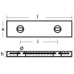 Tecnoseal 00267 - Tecnoseal Zinc Bolt-on Rectangle Anode 1.5kg 