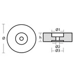 00140 - Tecnoseal 125mm Transom/Stern Zinc Disc Anode