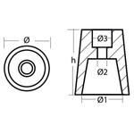 Tecnoseal 00402AL - Tecnoseal Aluminium 35mm Beneteau/Radice Conical Prop Nut Anode 