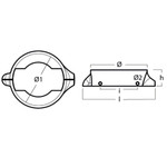 Tecnoseal 00706-1RC - Rope Cutter Modified Zinc Split Ring Anode for Volvo Penta 120 Saildrive 