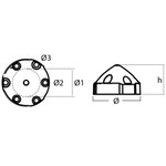 00482/6 - Tecnoseal Zinc 6 Hole Multifit Prop Nut Anode for Max-Prop 83mm MP08