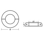 Tecnoseal 00565 - Tecnoseal 63.5mm Zinc Medium Shaft Collar Anode 