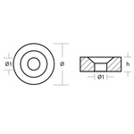 Tecnoseal 00824 - Tecnoseal Zinc Button Trim Tab Anode 