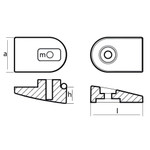 Tecnoseal 00929 - Tecnoseal Zinc Double Plate Anode for OMC Saildrive 389999 