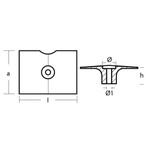 Tecnoseal 01135 - Tecnoseal Zinc Trim Tab Anode Yamaha 8-25HP 61N-45251-01 