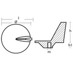 Tecnoseal 00804 - Tecnoseal Zinc Anode for Mercury Racing Trim Tab 50-140HP 46399 