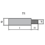 Tecnoseal 02031 - Tecnoseal Onan Zinc Pencil Anode No Thread With Flat Sides 