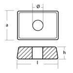Tecnoseal 00834  - Tecnoseal Zinc Small Plate Trim Tab Anode 0.03kg 